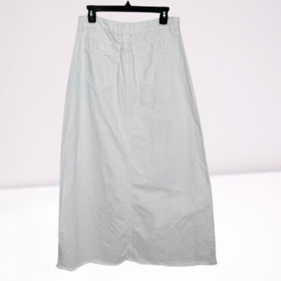 Free People We The Free Come As You Are Denim Maxi Skirt Sz 6 White - Picture 9 of 13